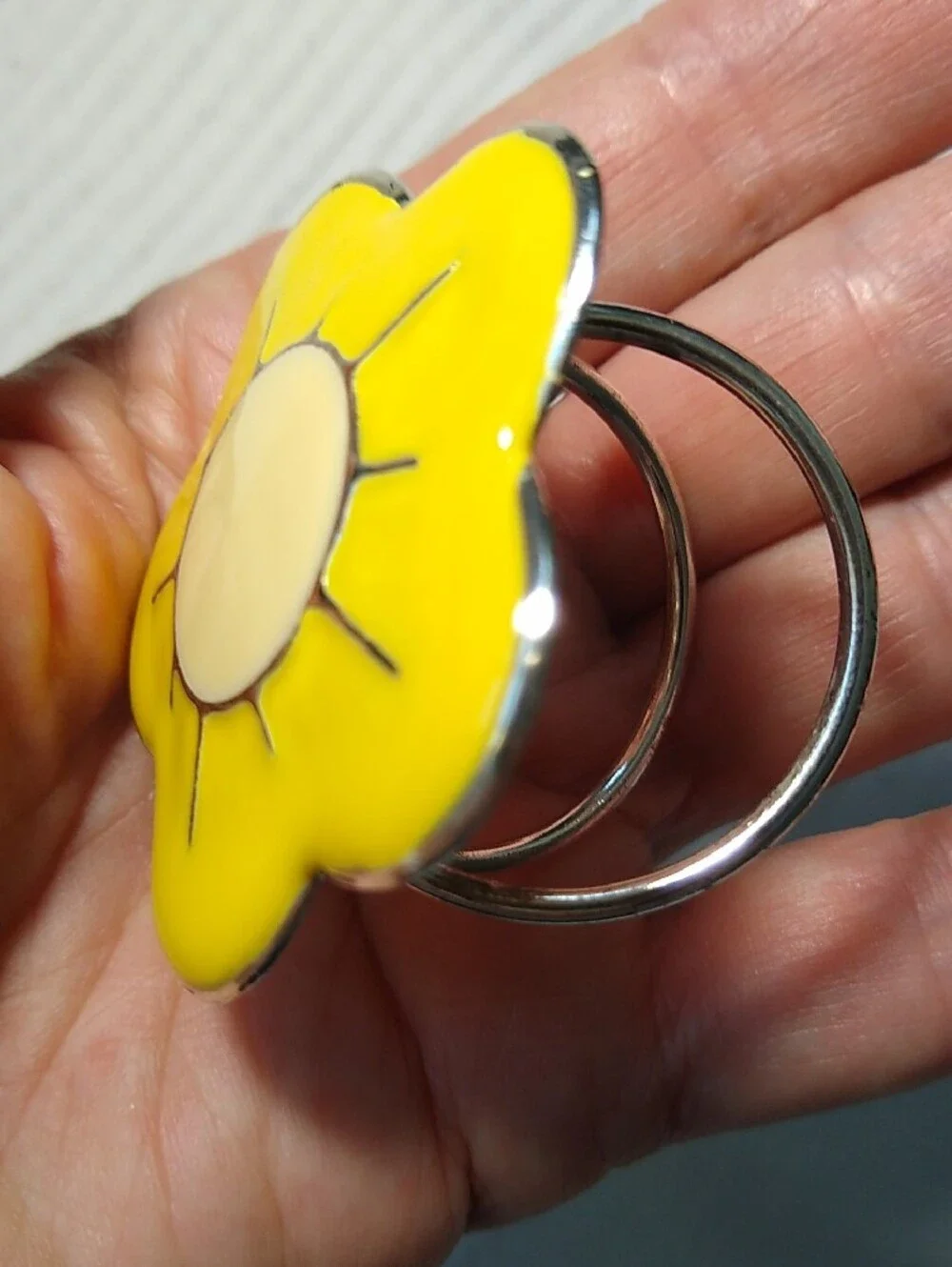 happy flower!  lightweight yellow scarf ring